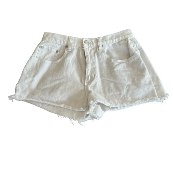 Juniors Be Bop White Denim Distressed Cut Off‎ Shorts Size 7 - Picture 1 of 3